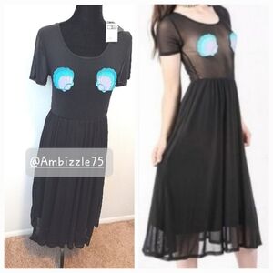 Iron Fist Mermaid for Life Sheer Mesh Dress Goth Grunge Rave Wear